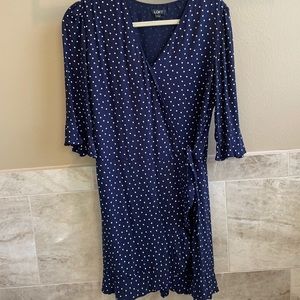 Loft , size 6 , blue and white polkadots